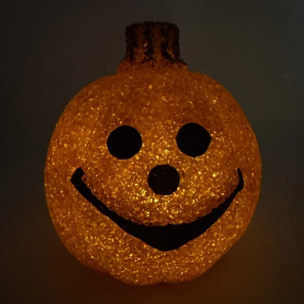 Lot Of 3 VTG‎ Halloween Melted Plastic Popcorn Light Up Jack O Lanterns Seasons